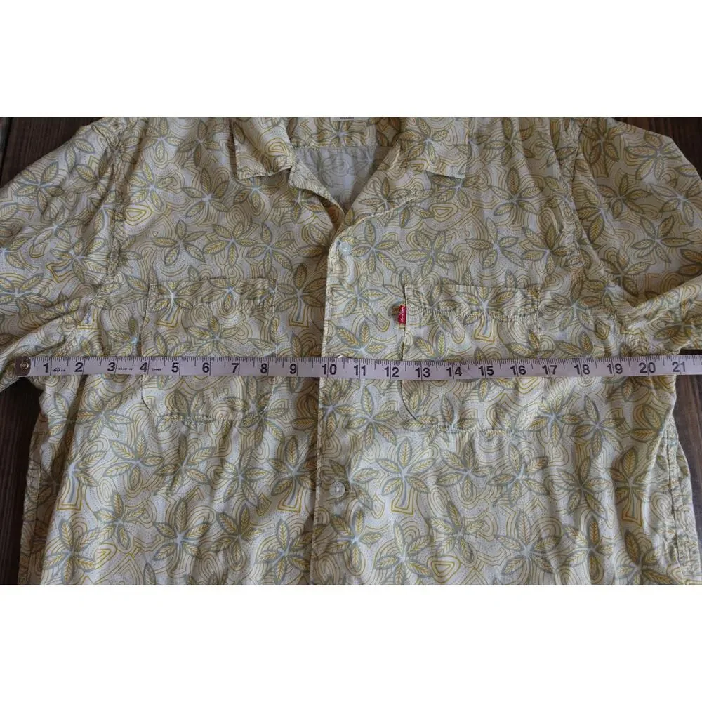 Levis Shirt Mens Medium Floral Relaxed Fit Short Sleeve‎ Casual Tropical Light